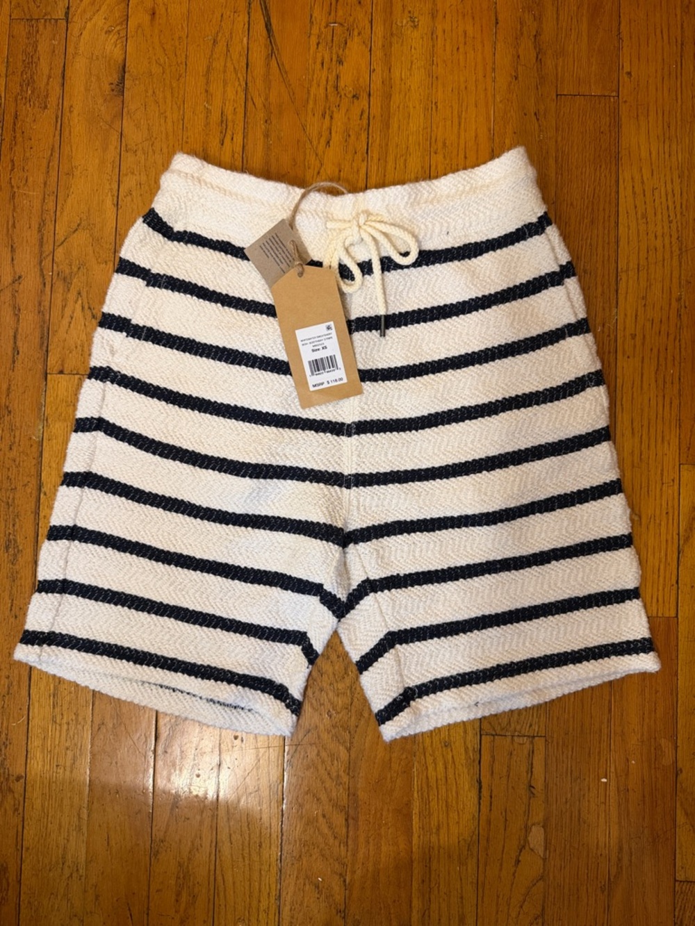 Faherty Whitewater Sweatshort Boothbay Stripe XS NWT
